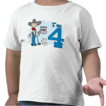 Stick Cowboy 4th Birthday T-shirt