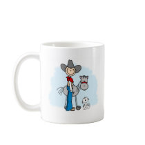 Stick Cowboy N Horse Coffee Mugs