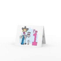 Stick Cowgirl 1st Birthday Greeting Card