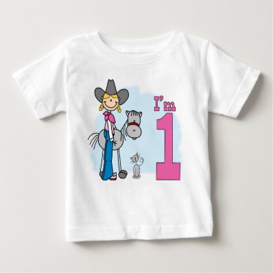 Stick Cowgirl 1st Birthday T-shirts
