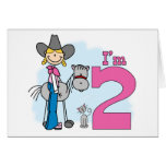 Stick Cowgirl 2nd Birthday Cards