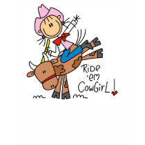 Stick Cowgirl Riding Bull T-shirt by stick_figures Stick Cowgirl Riding Bull T-shirt