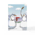 Bad Snowman With Hairdryer Hold Up