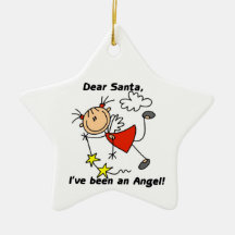 Stick Figure Angel Girl Ornament