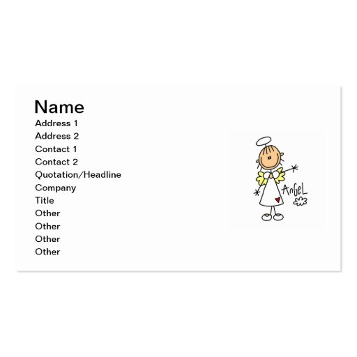 Stick Figure Angel T-shirts and Gifts Business Card