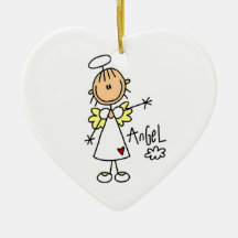 Stick Figure Angel T-shirts and Gifts Christmas Ornaments