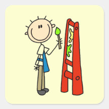 Stick Figure Artist Sticker