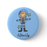 Stick Figure Astronaut T-shirts and Gifts Button