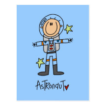 Stick Figure Astronaut T-shirts and Gifts Post Cards