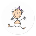 Stick Figure Baby Girl Sticker by stick_figures Stick Figure Baby Girl Sticker