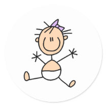 Stick Figure Baby Girl Sticker by stick_figures Stick Figure Baby Girl Sticker