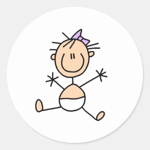 Stick Figure Baby Girl Sticker 