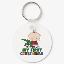 Stick Figure baby & Holly First Christmas keychains by ifbabycouldtalk Stick Figure baby & Holly First Christmas keychains