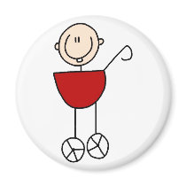 Stick Figure Baby In Carriage Magnet