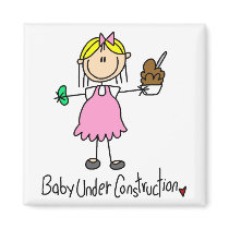 Stick Figure Baby Under Construction magnets by maternity Stick Figure Baby Under Construction magnets