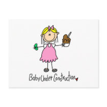 Stick Figure Baby Under Construction postcards