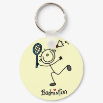 Stick Figure Badminton T-shirts and Gifts keychains