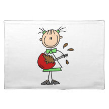 Stick Figure Baker Mixing Batter Placemat