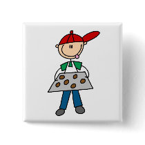 Stick Figure Baking Cookies Tshirts and Gifts Buttons