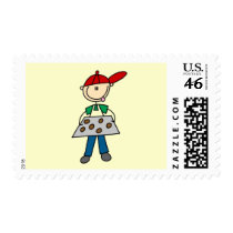 Stick Figure Baking Cookies Tshirts and Gifts Postage Stamp