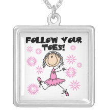 Stick Figure Ballerina Necklace