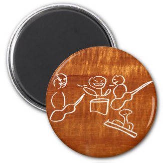 Stick figure band white outline magnet