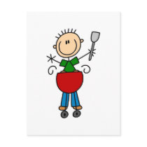 Stick Figure Barbequeing T-shirts and gifts Postcards