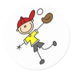 Stick Figure Baseball Sticker