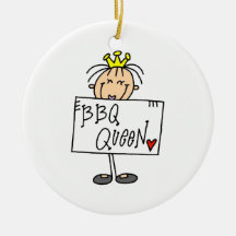 Stick Figure BBQ Queen Christmas Ornament