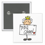 Stick Figure BBQ Queen Pinback Button