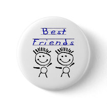 Stick Figure Best Friends buttons by Dustbuster Stick Figure Best Friends buttons