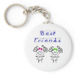 Stick figure best friends keychain