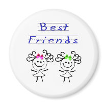 Stick figure best friends magnet