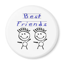 Stick Figure Best Friends Refrigerator Magnets