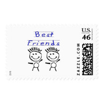 Stick Figure Best Friends Postage Stamp