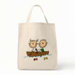 Stick Figure Boat Fishing Tshirts and Gifts Tote Bag