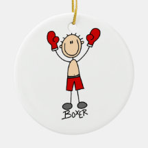 Stick Figure Boxer T-shirts and Gifts Christmas Ornament
