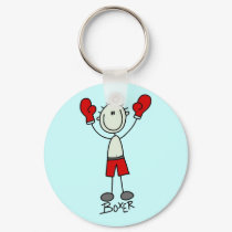 Stick Figure Boxing T-shirts and Gifts keychains