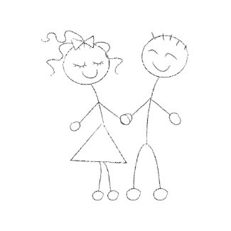 Stick Figure Boy and Girl card