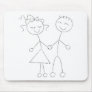 Stick Figure Boy and Girl Mouse Pads