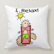 Stick Figure Boy I Relax Throw Pillow