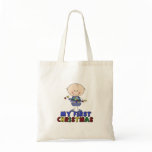 Stick Figure Boy & lights First Christmas Bag