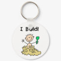 Stick Figure Boy Sand Castle keychains