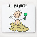Stick Figure Boy Sand Castle mousepads