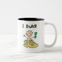 Stick Figure Boy Sand Castle mugs