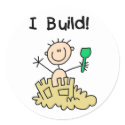 Stick Figure Boy Sand Castle stickers
