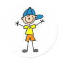 Stick Figure Boy Sticker