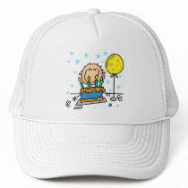 Stick Figure Boy With Birthday Cake Gifts hats