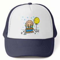 Stick Figure Boy With Birthday Cake Gifts hats