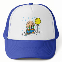 Stick Figure Boy With Birthday Cake Gifts hats